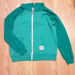 Beaver Canoe Hoodie Sweatshirt Zipper Closure Green Size L Omer Stringer Canada